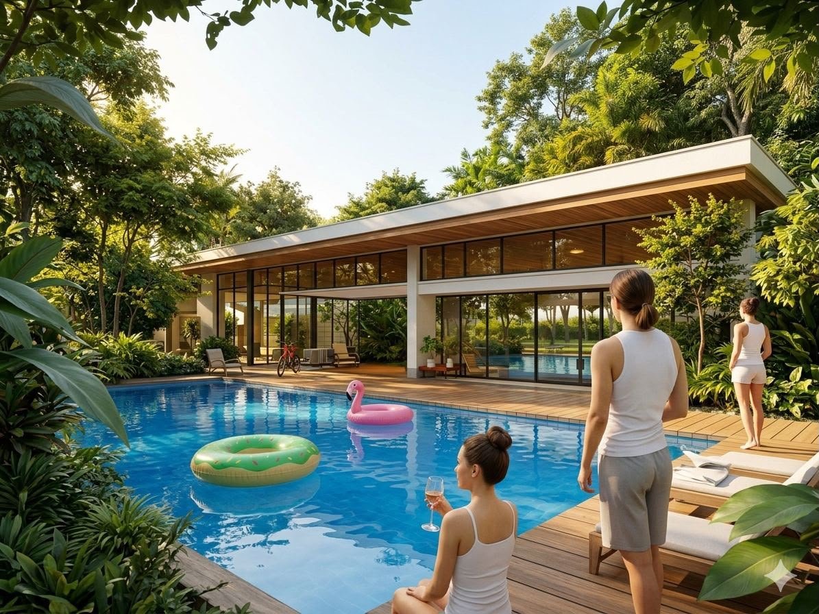 Swimming pool and poolside pavilion (artist’s impression)